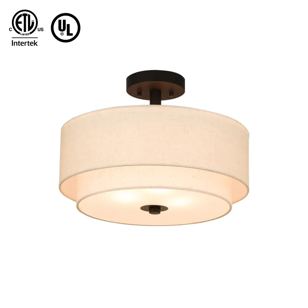 Minimalist Led Modern Linear Pendant Light Fixtures Ceiling Fabric Led Ceiling Light Fixture With Remote Control