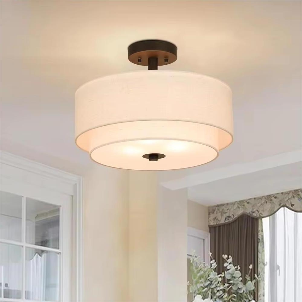 Household Lighting Fixtures Modern Semi Flush Mount Ceiling Light Restaurant Pendant Lights For Living Room