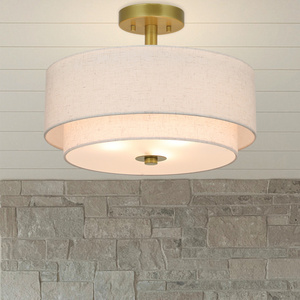 Modern Indoor 2 Tier Semi Flush Light Nordic Pendant Lamp For Living Room Bedroom Hotel