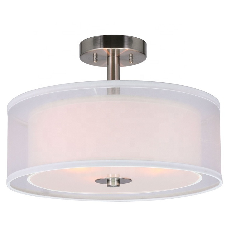 Household Decorative Semi Flush Light Hanging Pendant Lamp Round Ceiling Lamp For Indoor Home Lighting