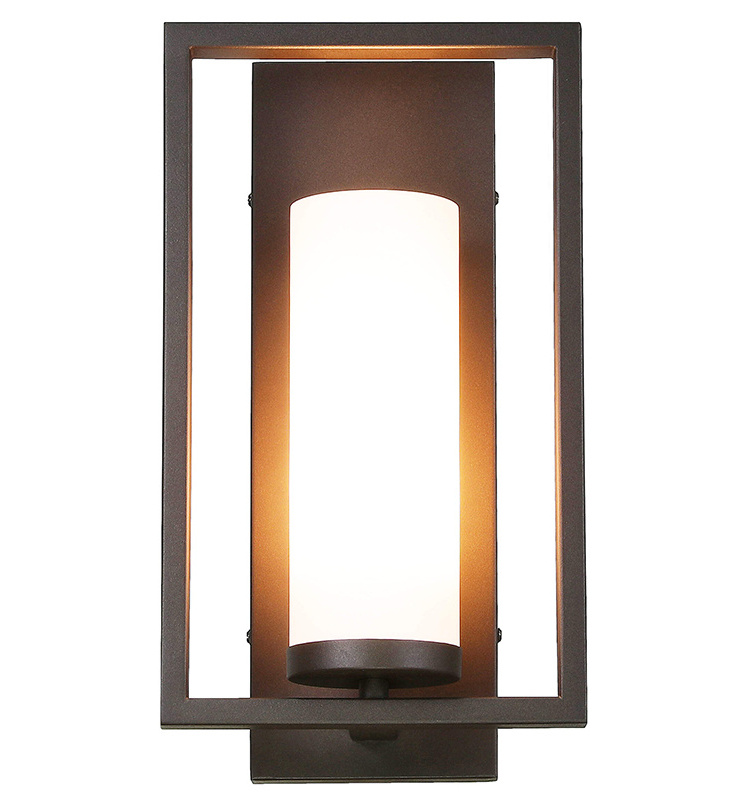 Dark Bronze Sconce Wall Lamp Single Light White Acrylic Shade Wall Light Fixtures For Home Decorative