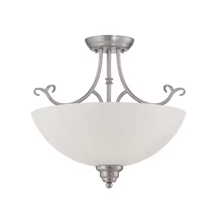 Industrial Style White Glass Shade Ceiling Pendant Lamps Semi Flush Mount Pendant Light Chandelier For Room