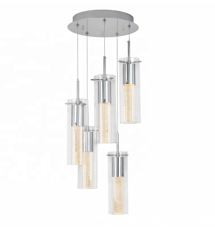 Modern Chandelier 5 Lights Cluster Bubble Crystal Kitchen Island Chandelier Pendant Light