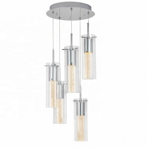 Modern Chandelier 5 Lights Cluster Bubble Crystal Kitchen Island Chandelier Pendant Light