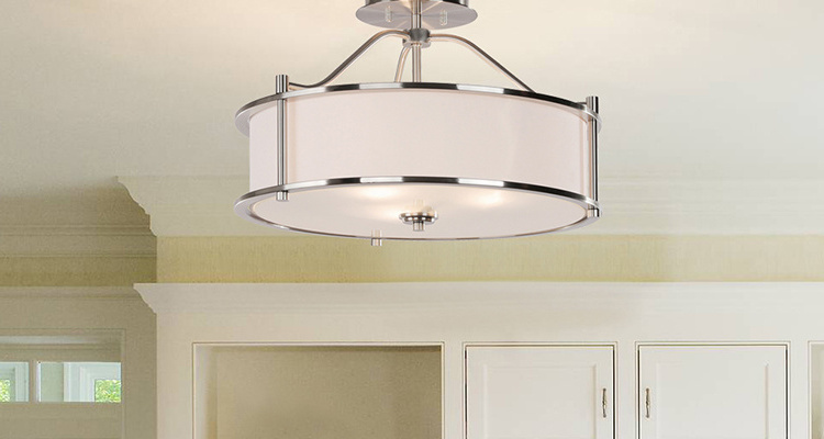 Factory Hot Sell 3 Light Semi Flush Mount Drum Close to Ceiling Light for Living Room & Bedroom