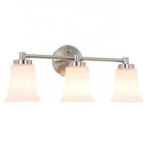 Modern Europe Style Home Hotel Villa Decorative Led lighting Indoor Wall Mount Light Brushed Nickle 3 Light Vanity Wall Lamps