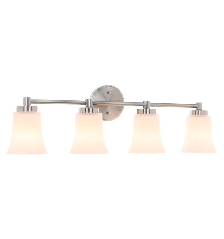 Gold Bathroom Fixtures 4 Lights With Clear Glass Modern Wall Mounted Lighting Industrial Farmhouse Gold Bathroom Vanity Lamp