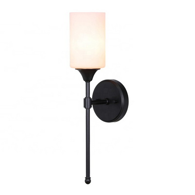 Black Wall Light Glass Bath Vanity Sconce Bedroom Wall Sconce Lamp for Bathroom Kitchen Living Room