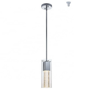 Adjustable Mini Pendant Light Chrome Finish with Crystal Bubble Glass Pendant Lighting for Kitchen