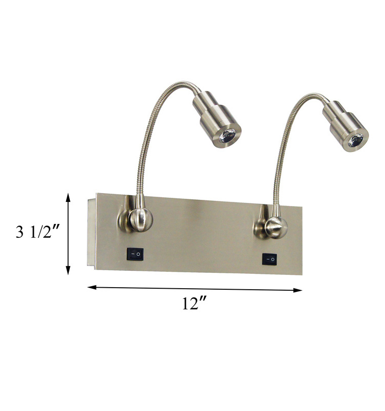 Flexible Bedside Reading Lamp Modern Adjustable Hotel Bedroom Headboard Wall Light