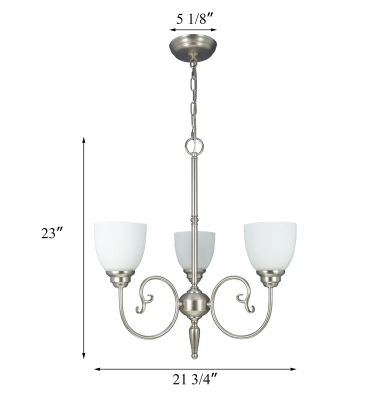 modern hotel lobby villa Glass Shade Brushed Nickel 3 Light Hanging Ceiling Light Fixture large chandelier pendant light