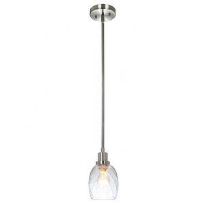 Factory Round Brushed Nickel Modern Chandelier Clear Glass Mini Pendant Light Ceiling Fixture