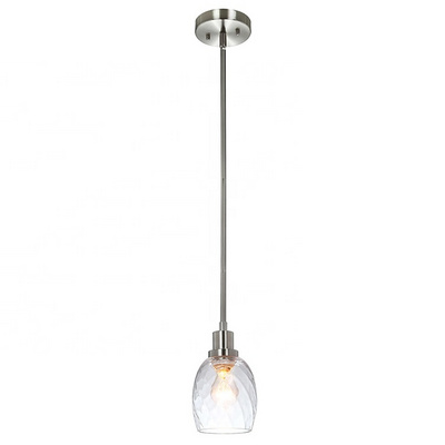 Factory Round Brushed Nickel Modern Chandelier Clear Glass Mini Pendant Light Ceiling Fixture