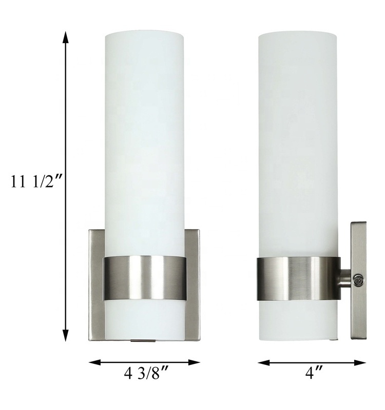 Modern Luminaire Garden Sconce Indoor Home Hotel Glass Wall Sconce Brushed Nickel office Bathroom Vanity Light wall lamps