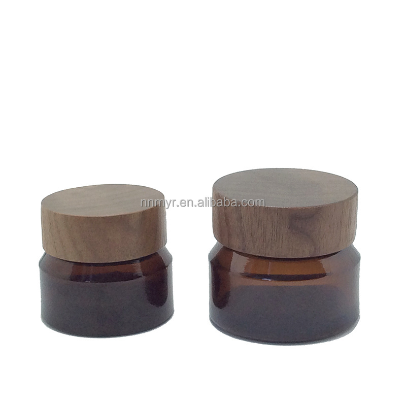 Eco Friendly Wooden & Bamboo Skin Care Packaging 30ml 50ml 100ml Glass Frosted Pump Serum Bottle Cosmetic Containers