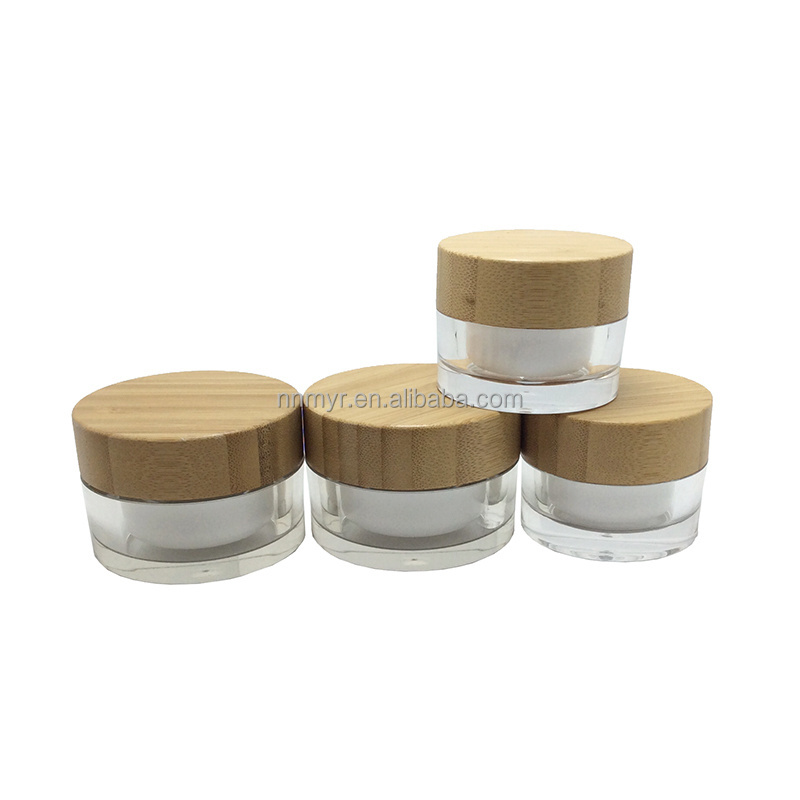 Eco Friendly Wooden & Bamboo Skin Care Packaging 30ml 50ml 100ml Glass Frosted Pump Serum Bottle Cosmetic Containers