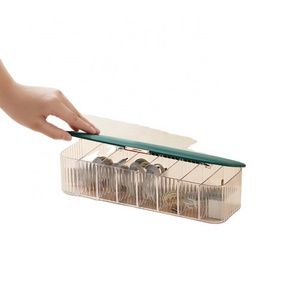 8-Grid Plastic Cover Desktop Drawer Organizer Dust-Proof Storage Sorting Hub Box Data Cable Mobile Phone Charging Cable Power