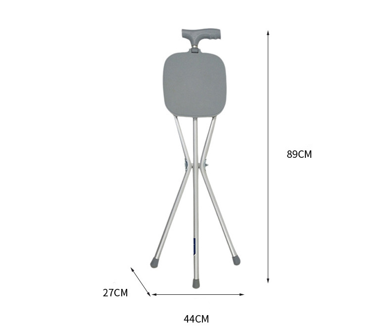 low Price Outdoor Multifunctional Walking Stool Elderly Aluminum Seat Easy Fold Foldable Stick Cane Folding Chair