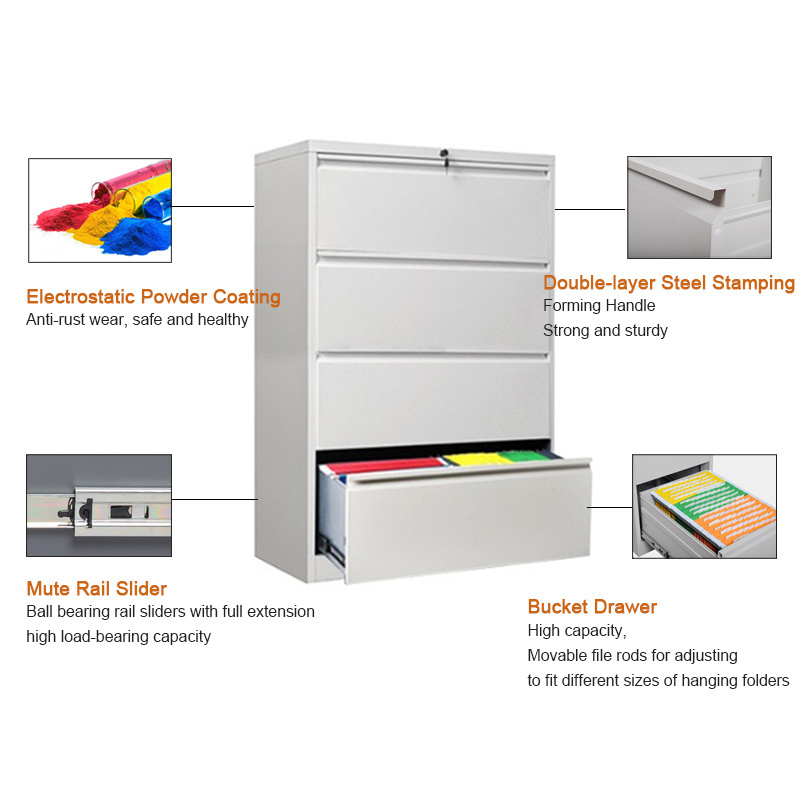 Factory Price Drawer File Cabinet Lateral Cabinet Metal 4 Drawer File Cabinet with drawers