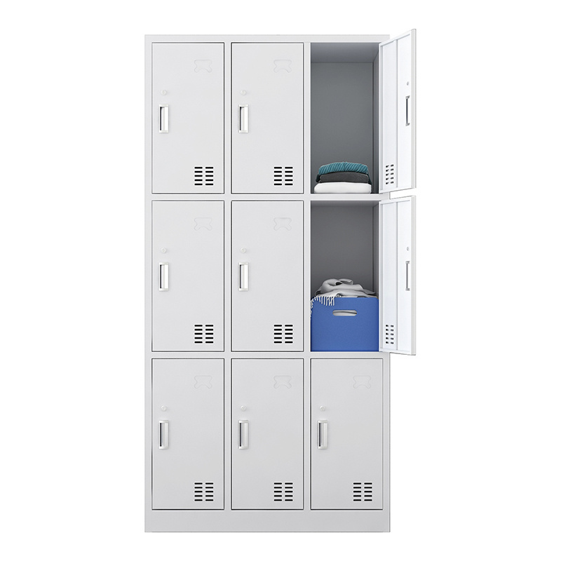 Wholesale Best Seller gym locker cabinet 9 door steel locker Employee metal lockers 9 compartments