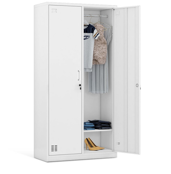 Multi-Purpose Steel Hanging Clothes Storage metal Double Door Locker 2 Door Locker steel Storage Cabinet armoire metal wardrobe