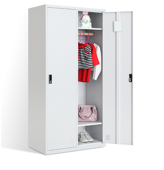 Multi-Purpose Steel Hanging Clothes Storage metal Double Door Locker 2 Door Locker steel Storage Cabinet armoire metal wardrobe