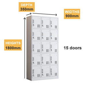 High quality metal storage cabinet 15 doors metal lockers steel almirah wardrobe steel locker