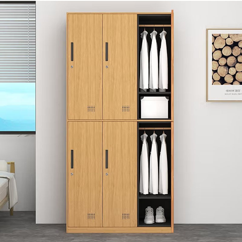 Dressing room metal staff gym locker cabinet School locker organizer All-steel wood grain locker