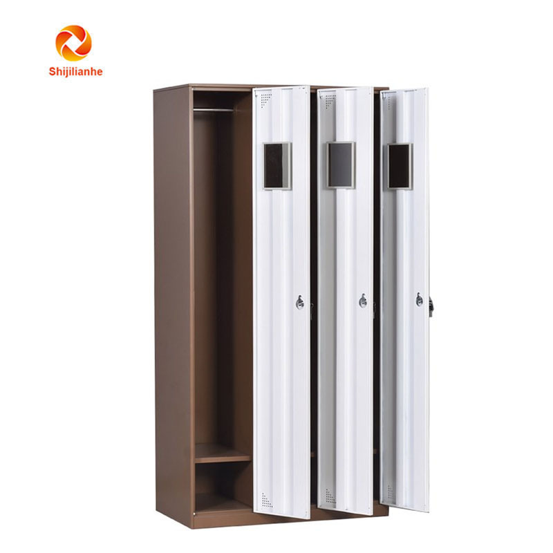 steel locker 3 doors metal wardrobe for clothing metal cabinet with lock staff and worker clothes metal locker