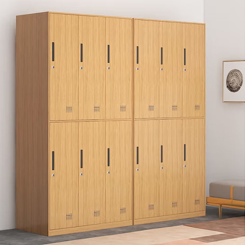 Dressing room metal staff gym locker cabinet School locker organizer All-steel wood grain locker