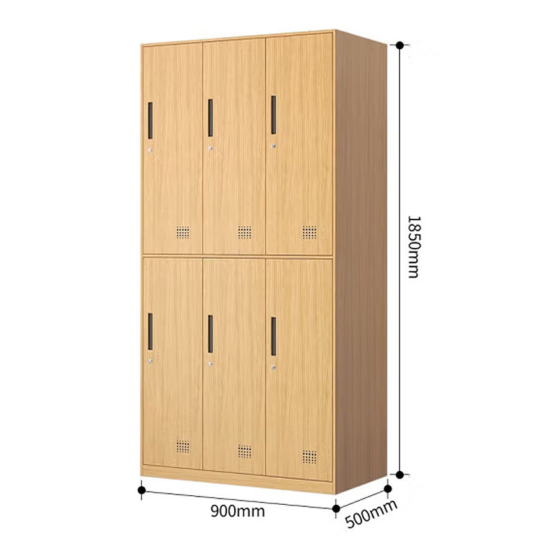 Dressing room metal staff gym locker cabinet School locker organizer All-steel wood grain locker