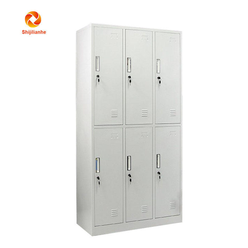 Hot Sale Wholesale lockers metal steel 6 doors metal locker cabinet lockers for gym school