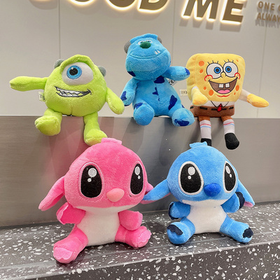 Wholesale cheap price Stitch Plush Toys Anime Stuffed Animals Soft toy key ring plush keychain for claw machine