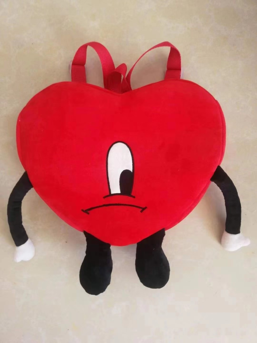 New Arrival Bad Bunny Plush Cute Red Love Doll Boy Girl Gift With Embroidery Bad Bunny Plush Backpack