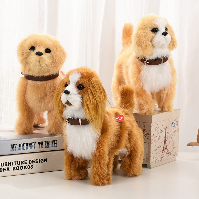 2023 Custom Musical Electric Barking Dogs Stuffed Animal Walking Cute Singing Plush Dog Repeating Singing Plush Toy for Children