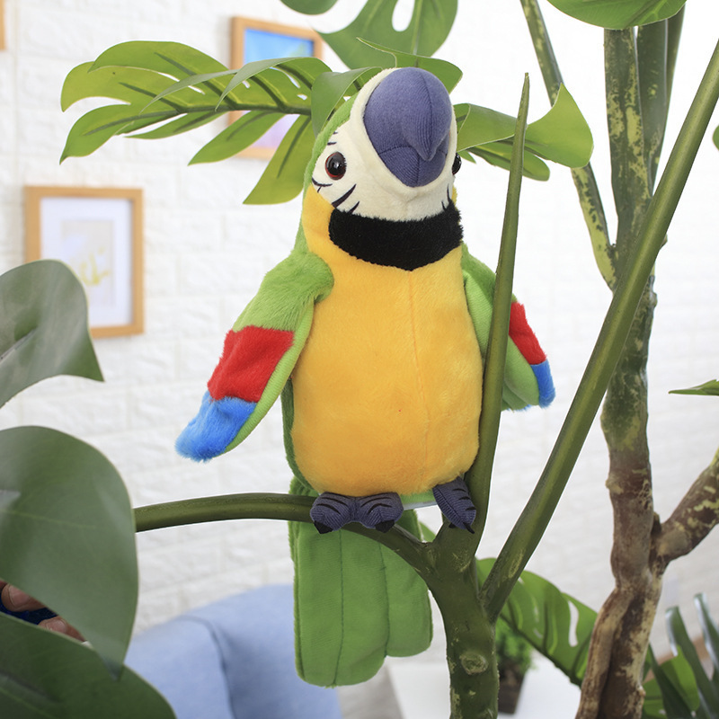 2022 Hot Sale Speaking Voice Recorder Children Educational Electronic Simulation Animals Plush Soft Parrot Repeat Talking Toy