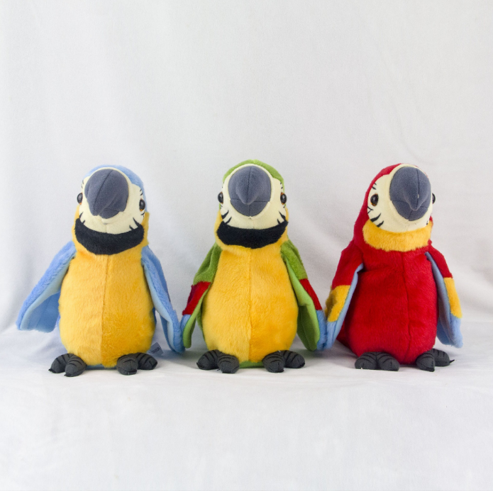 2022 Hot Sale Speaking Voice Recorder Children Educational Electronic Simulation Animals Plush Soft Parrot Repeat Talking Toy