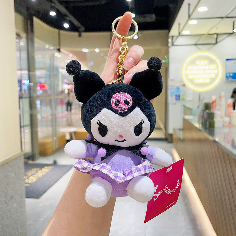 Kawaii Cartoon Anime Plushie Keyring Backpacks Accessories Stuffed Animals de peluche My melody Toys Sanrio Plush Keychain