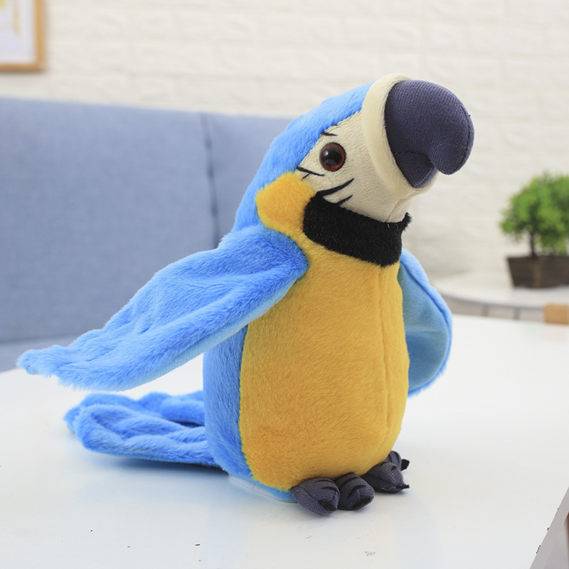 2022 Hot Sale Speaking Voice Recorder Children Educational Electronic Simulation Animals Plush Soft Parrot Repeat Talking Toy