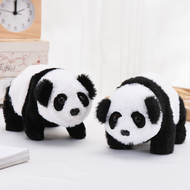 2023 Electronic Pet Plush Toy Panda Pet Walking Make Sounds for Kids Plush Stuffed Animal Interactive Pet Toy