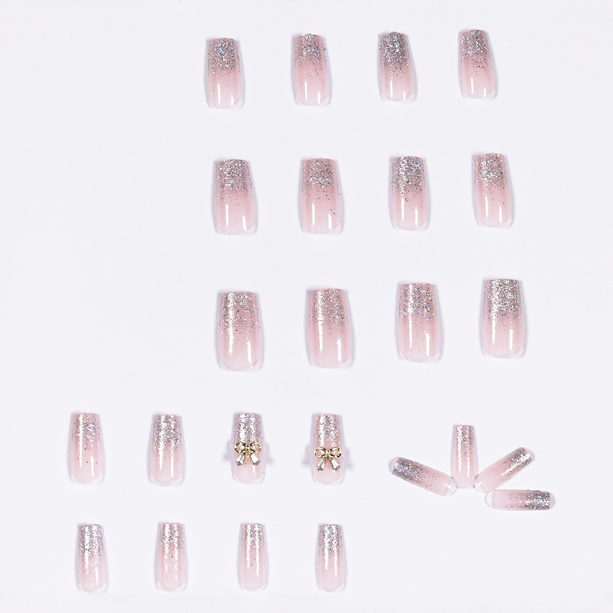 2022 new fakenails With Glue Rhinestones Long stiletto artificial fingernails Nail Art Salon DIY Decoration