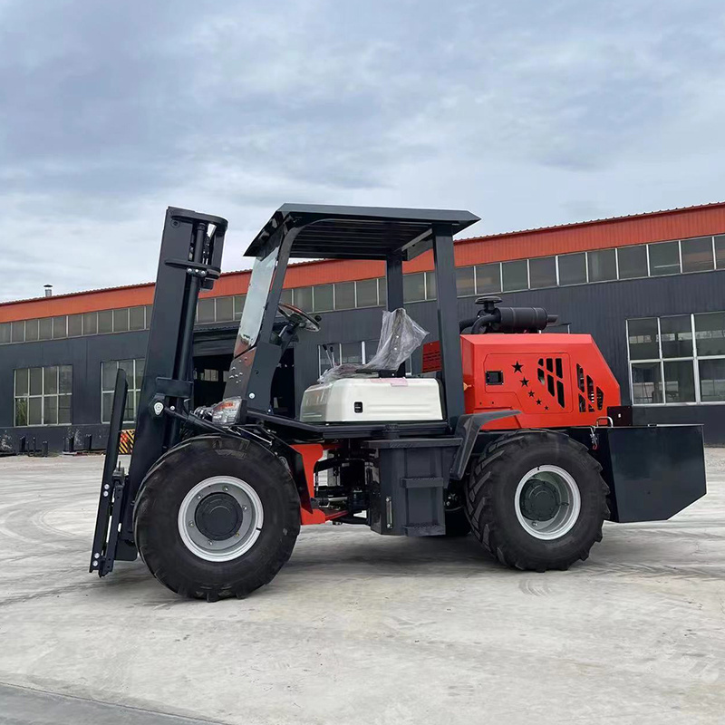 4x4 4wd forklift truck rough terrain fork lift heavy duty 3 ton 3000 kg outdoor off road forklift for sale