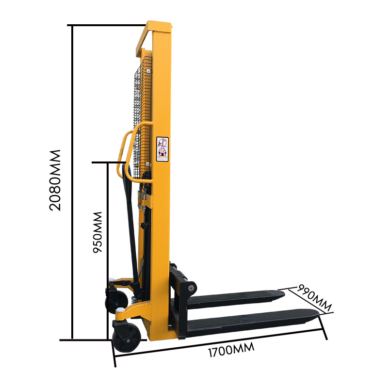 Mini Portable Hand Forklift 1000kg Loading Capacity Hydraulic Pallet Lifter Manual forklift Stacker for Sale