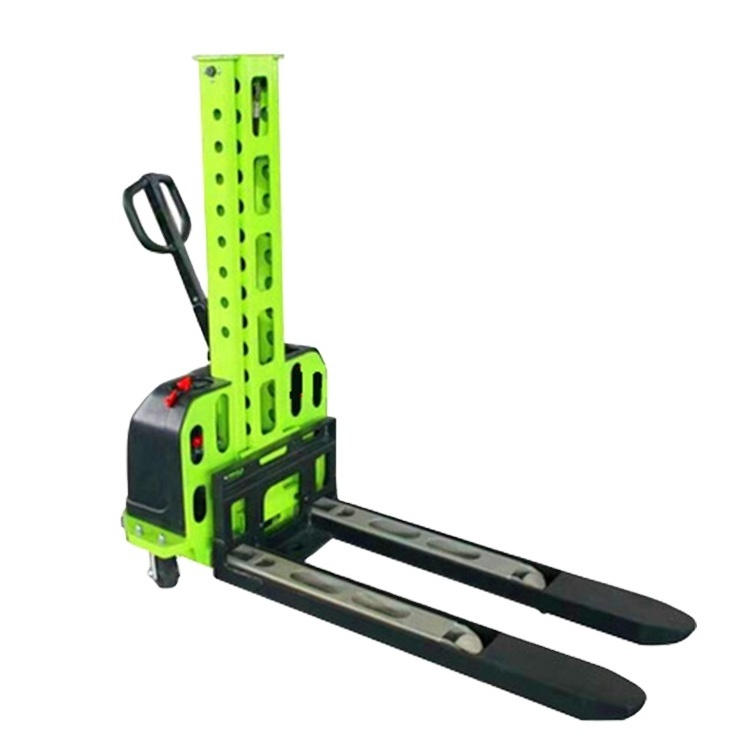 self loading portable forklift electric stacker pallet lift 1ton semi-electric hydraulic pallet lifter self lift load stacker