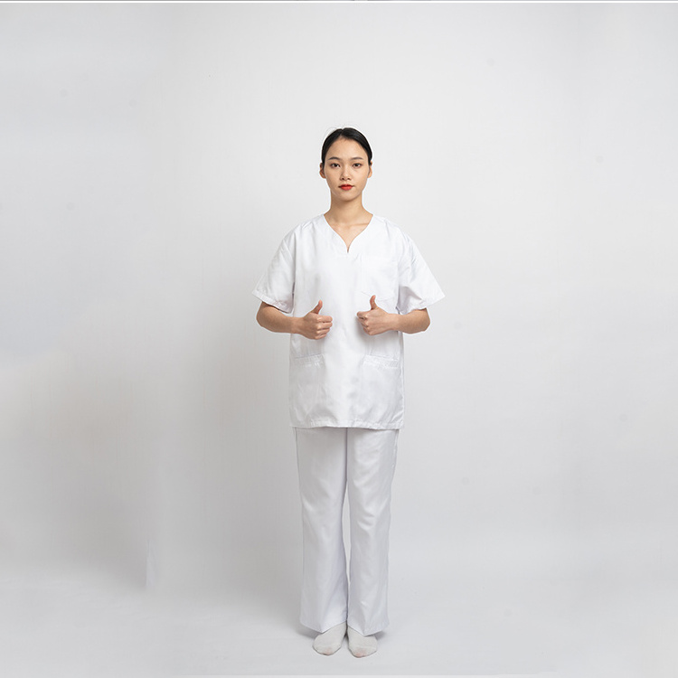 Summer women hospital medical scrub clothes dental clinic salon tops and pants Operating room work nursing uniform