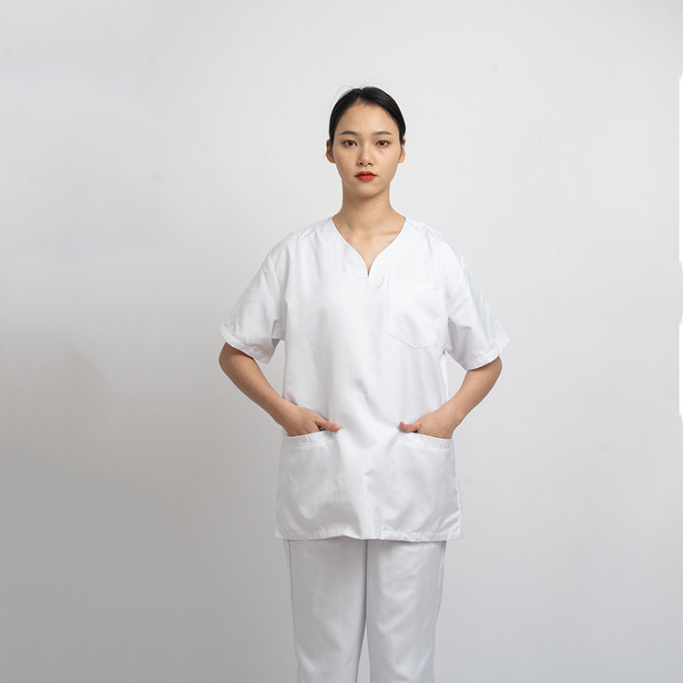 Summer women hospital medical scrub clothes dental clinic salon tops and pants Operating room work nursing uniform