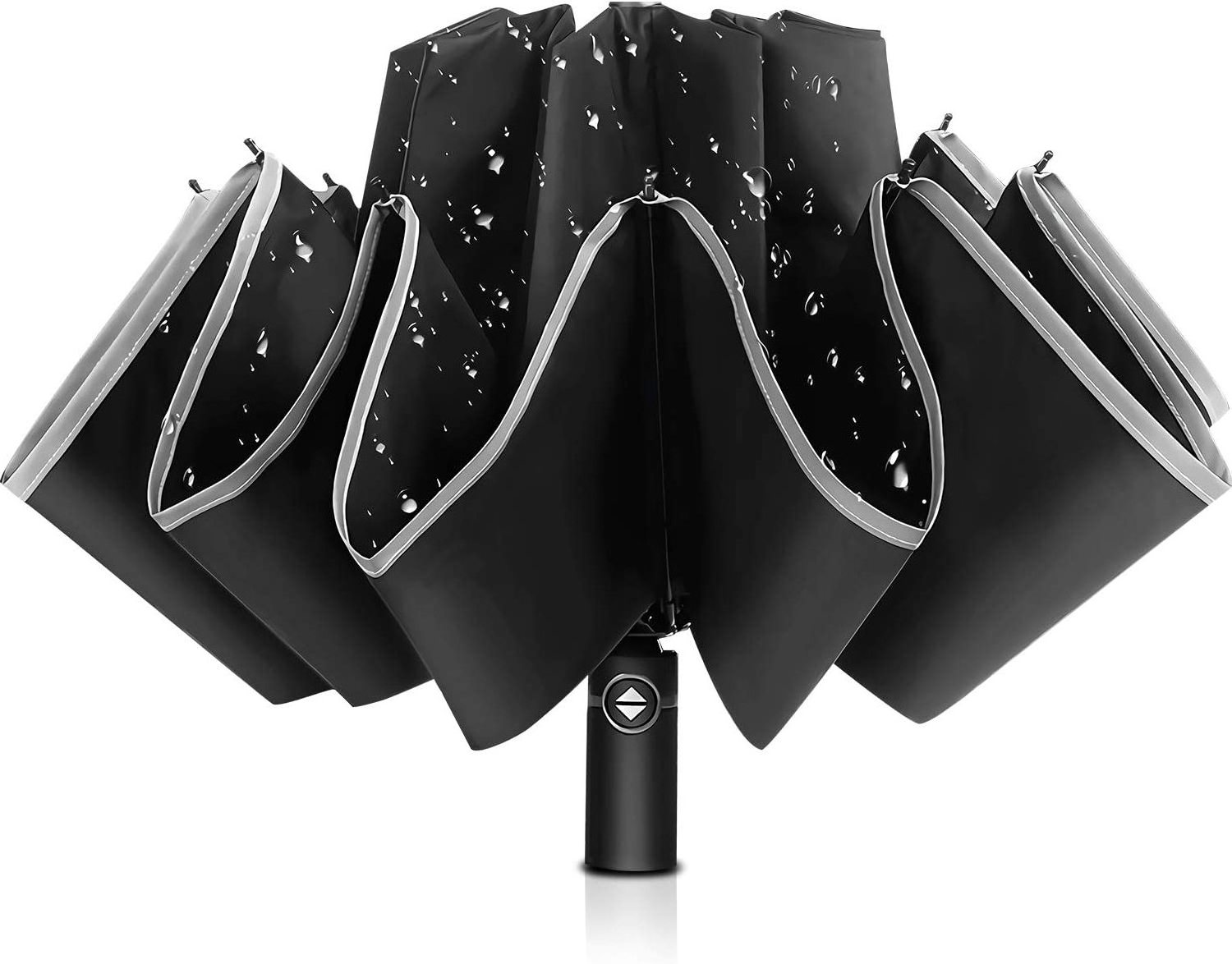 8 Fracture Rain Telescopic Umbrella With Automatic LED Handle Can Be Printed Logo