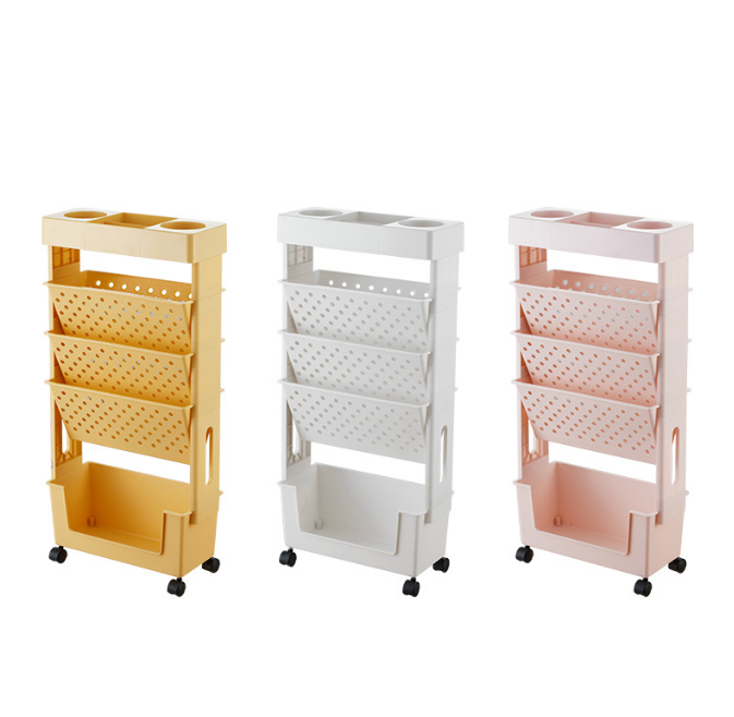 Rolling Storage Serving Shelf Organizer Mobile Multi-layer Floor Storage Rack Trolley Shelf