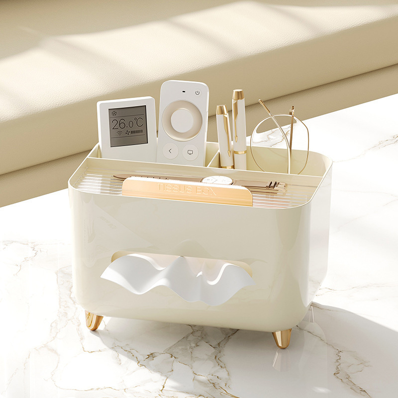 Luxury HouseholdTabletop Creamy designRemote control storage tissue box