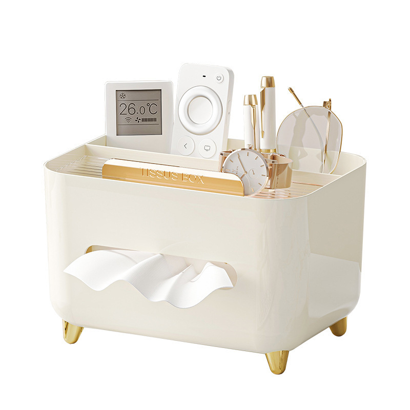 Luxury HouseholdTabletop Creamy designRemote control storage tissue box